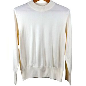 Rabe cream mock neck sweater, Size 42, super soft, lightweight, Winter Cozy